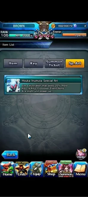 Global|1 Sp Art|Rank 105|35 Ascend+12 TW|(Roy,Inumuta,3x Emiya,Chloe,Jay,Platina,Lark,Etc)+TW|Lpot 929+47 RGB|Check SS|(GS2611)
