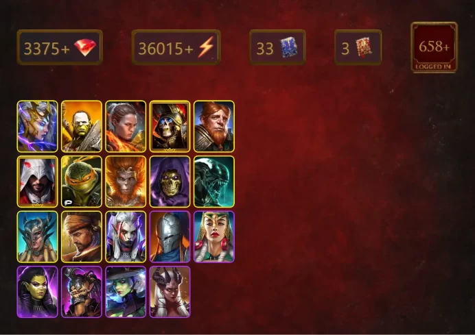 [STARTER]Armanz the Magnificent+Gnut+Deliana+Artak+Ronda+Deathknight+Ezio Auditore+Michelangelo+Wukong+Skeletor+32Epics