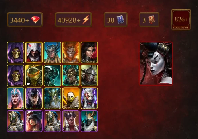 [STARTER]Lady Mikage+Odin+Skeletor+Ezio Auditore+Scyl+Wukong+Adelyn+Skeletor+Michelangelo+Xenomorph+45Epics