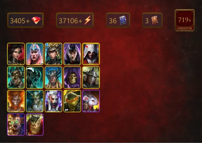 [STARTER]Harima+Odin+Adelyn+Loki+Alice+Ezio Auditore+Leminisi the Gold-Wing+Xenomorph+Scyl+Skeletor+Rathalos+Wukong+31Epics