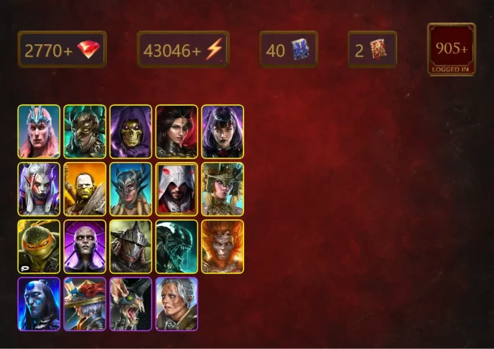 [STARTER]Teodor+Trunda+Loki+Leminisi the Gold-Wing+Skeletor+Adelyn+Alice+Visix+Artak+Scyl+Ezio Auditore+Michelangelo+36Epics
