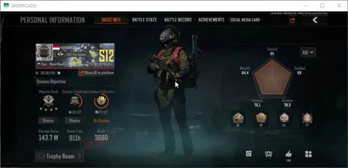 MOBILE Lv 30|SV 143,7M|CV 96,5M|Battle Machete,Sapper Shovel|Symphony AR57,Fruit AR57,|Many Skin|CN OFF|Infinite|CheckSS|AB3272