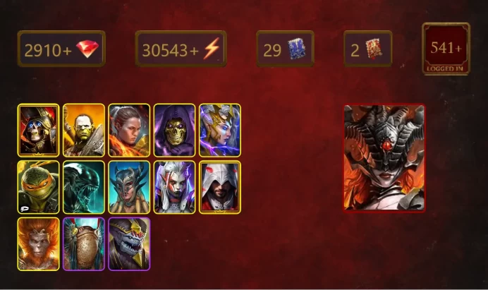 [STARTER]Geomancer+Kurosa the Covetous+Deathknight+Artak+Ronda+Skeletor+Deliana+Michelangelo+Xenomorph+Scyl+Visix+25Epics