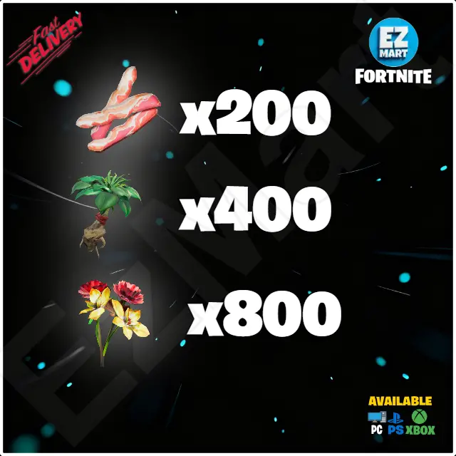 Healing Pad Trap Kit 200 Bacon, 400 Fibrous Herbs, 800 Flower Petals | PC-Xbox-PS | Fast Delivery