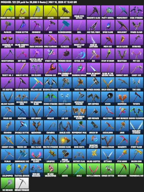 214 skins · Merry Mint Axe / Merry Mint Axe / Black Knight . Travis Scott 