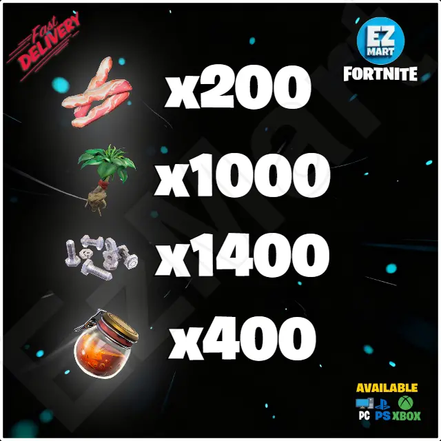 Ceiling Gas Trap Kit 200 Bacon, 1000 Fibrous Herbs, 1400 Nuts n Bolts, 400 Oxidized Mineral Powder | PC-Xbox-PS | Fast Delivery