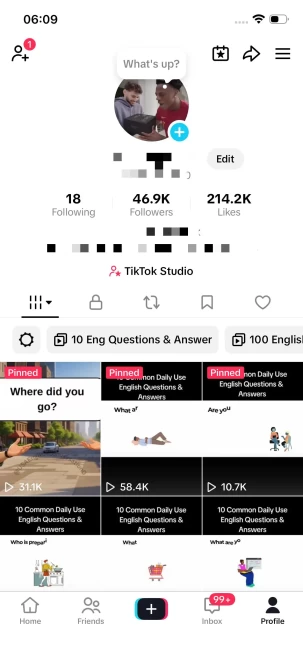 English Content/ Monetized 46K Real Followers+210K Real Likes Account/ Creator Rewards Program Activated/ Full Access