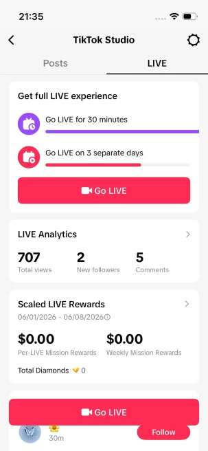 SPECIAL OFFER/20K Real Followers+1.3M Real Likes/ Tiktok Shop For Creator/ Live Stream/ Full Access