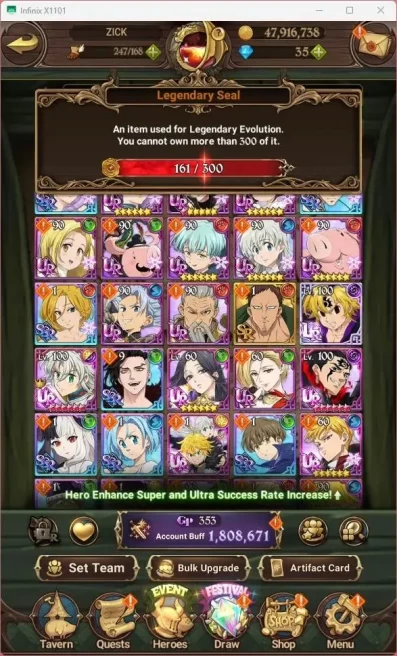 ASIA |1.8M CC| LR Mesis 3/6| UR KOP Tristan 1/6, Skuld 2/6, ODK 3/6, Meliza 2/6, YKL 3/6, DKM 1/6| Log TF Code|Check SS 7DS527B