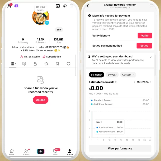[USA] Fully Monetized Creator Rewards Program Account – 12K Real Followers & 131K Likes | Instant Earnings, Full Access & Email Included