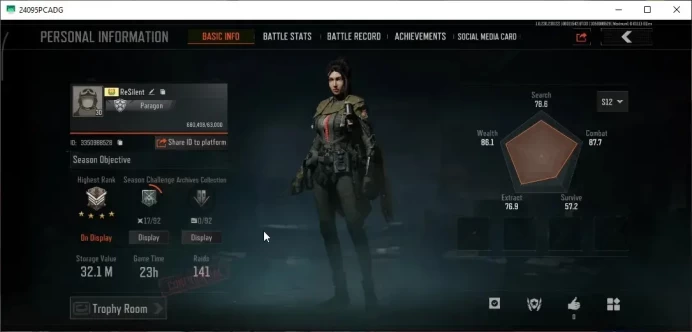 MOBILE|Lv30|SV 32.1M|CV 31.3M|STELLA|ET AK-74N,QS AKS-74U,Deep Dive AEK,Forest T951,Etc|CN ON|Infinite|Check SS(AB3275)