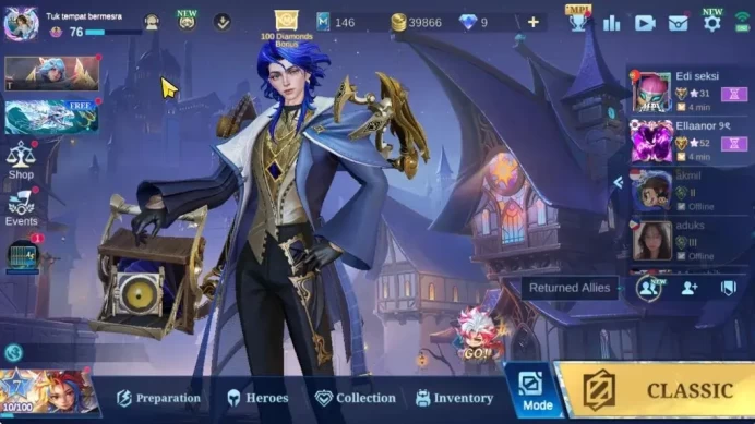 Hero 132|Skin 271|High Glory 91|KOF(Gusion,Karina),Kishin Angela,Ducati Benedetta,Prime Claude,CC(Hanzo,Granger)|MLBB2245