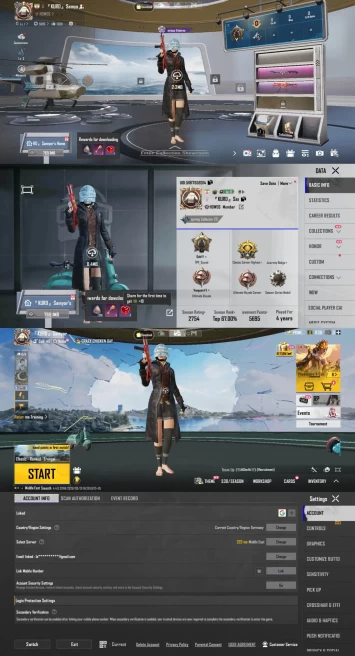 IOS Android - Level 62 - Helmet Glacier - 7 Guns Upgrade - Ump Lvl 5 - Lobby Metich - 1705