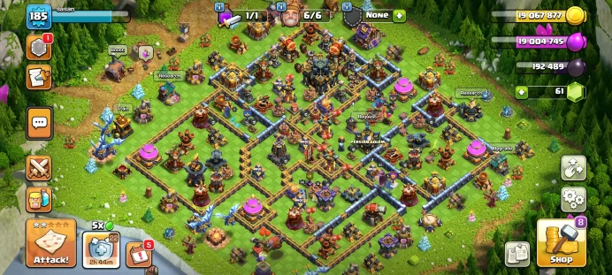 Th 17 Max & Change Name 500 Gems & Equipment Epic 4 ( 2 LVL Max) & LVL 185 & High LVL Hero & Defence Max