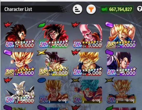 B184-IOS+Android-Vip Team-6 UL(SS4 Goku Full+SS4 Vegeta Full)+3 LR(Vegito+Bardock)+667 Million+57 Legend+Vip Equi+Good Teams PVP+Good Zenkai