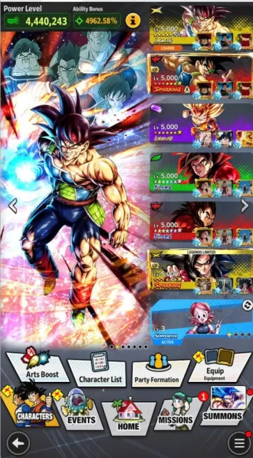 B184-IOS+Android-Vip Team-6 UL(SS4 Goku Full+SS4 Vegeta Full)+3 LR(Vegito+Bardock)+667 Million+57 Legend+Vip Equi+Good Teams PVP+Good Zenkai