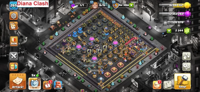 TH18-XP265-4 Max Hero-203 Max Wall-2 Skinmap-4667 Raid Medals-343 League Medals -Lifetime Warranty-Immediate Delivery