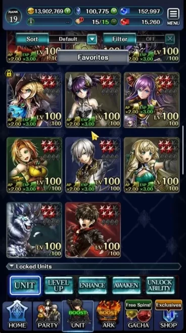 GLOBAL|Rank 19|100K Crystal|Top Tier Unit [DL Judecca-Samekh,Princess oTGT Famille,Arkh KOD,G Lilaha+Ark,Etc]|Code Only|LC1307