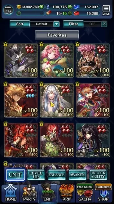 GLOBAL|Rank 19|100K Crystal|Top Tier Unit [DL Judecca-Samekh,Princess oTGT Famille,Arkh KOD,G Lilaha+Ark,Etc]|Code Only|LC1307