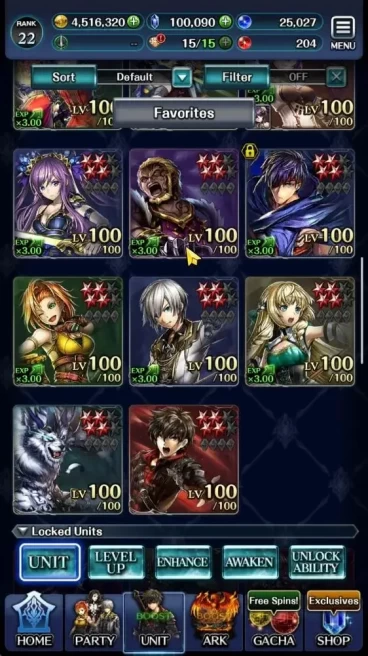 GLOBAL|Rank 22|100K Crystal|Top Tier Unit [DL Judecca-Samekh,KOG Mauna,G Lilaha,POG Zero,Etc]|1 UR 12 SSR Ark|Code Only|LC1306