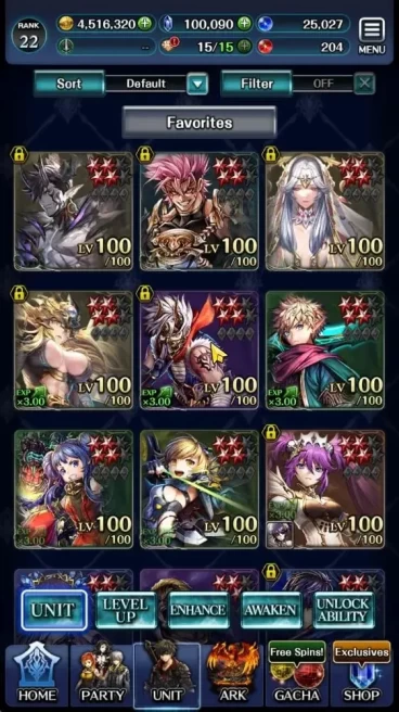 GLOBAL|Rank 22|100K Crystal|Top Tier Unit [DL Judecca-Samekh,KOG Mauna,G Lilaha,POG Zero,Etc]|1 UR 12 SSR Ark|Code Only|LC1306
