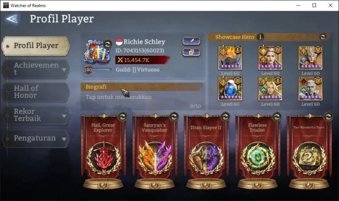 GLOBAL 60x|15M Power|6K Gems+Many Skin|18 Lord[IngridA4,ValderonA3,OrenA1,Etc]|139 Legend[Lady AlexA1+Skin,Etc]|TakeMail|WOR1223