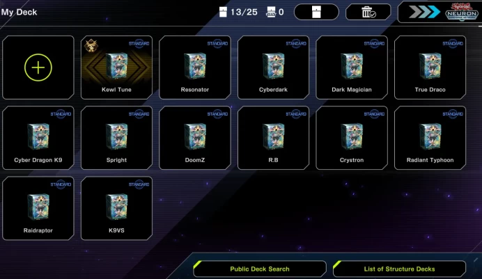 AC474-Lv20-13 Deck (Kewl Tune-K9VS-Cryston-Radiant-RB-DooomZ-Dark Magician)-Gems 2111-Competitive deck