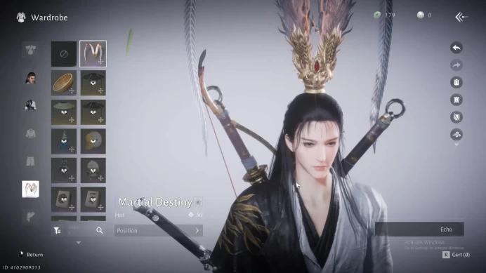 Server Time | Limit Martial Destiny Hat/Head Band WuKong | LVL 5 Starter | MC Male | Check SS WWM167B
