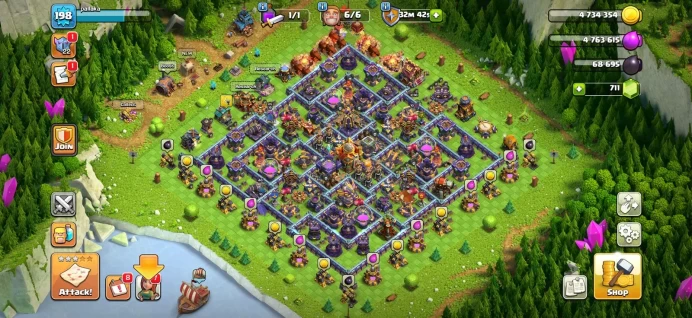 Town hall 16 Xp 198, 9 equipment epic, 16 Hero skin , CC6343