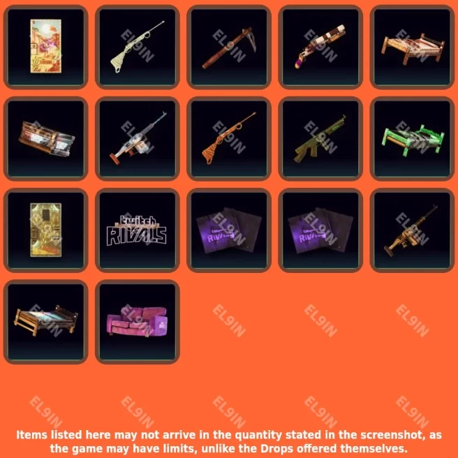 • Rust • Twitch Drops • Twitch Rivals Sofa & WP [Total 17 Items]