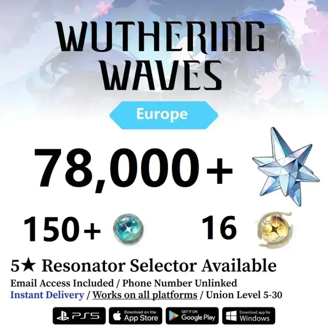 [Europe Server] Reroll Account 78000+ Astrite | 16+ Radiant Tide | 150+ Lustrous Tide