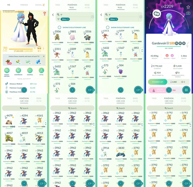 AC1504 -lv 70 Instinct | x71 3000CP | x450 2000CP | x243 Legendary | x11 SHUNDO | x236 shiny | x176 100IV |x21 shiny legendary | Strong x28 Garc