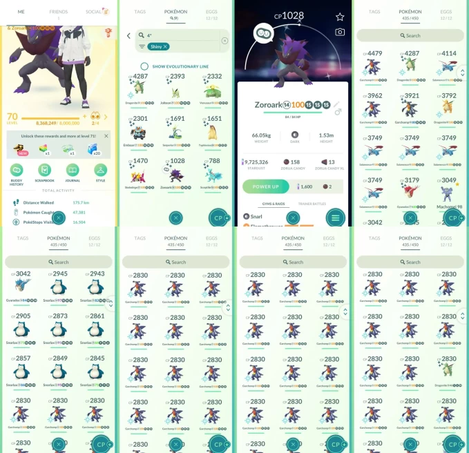 AC1505 -lv 70 Instinct | x13 3000CP | x238 2000CP | x10 Legendary | x9 SHUNDO | x122 shiny | x122 100IV | Shundo Dragonite Zoroark Sceptile Venu