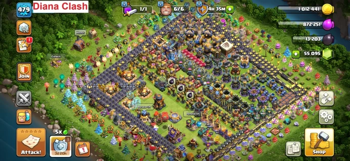 TH18-XP479-55 k Gem -5 Hero Max-200 Wall Max-118 League Medals-6363 Varastar- He is a young player, he will be 18 in 6 months- Lifetime Warranty