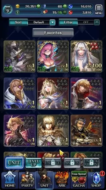 GLOBAL|Rank 9|Top Tier Unit[Spirit Maiden Sera,Demon Lord Judecca-Samekh,Ascended Roland,Goddess Lilaha]| 8 SSR Ark|Code|LC1309