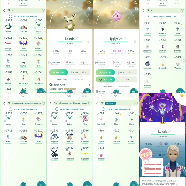 2319 Level 70 Lunala100 SHUNDO Latios Shiny riolu
