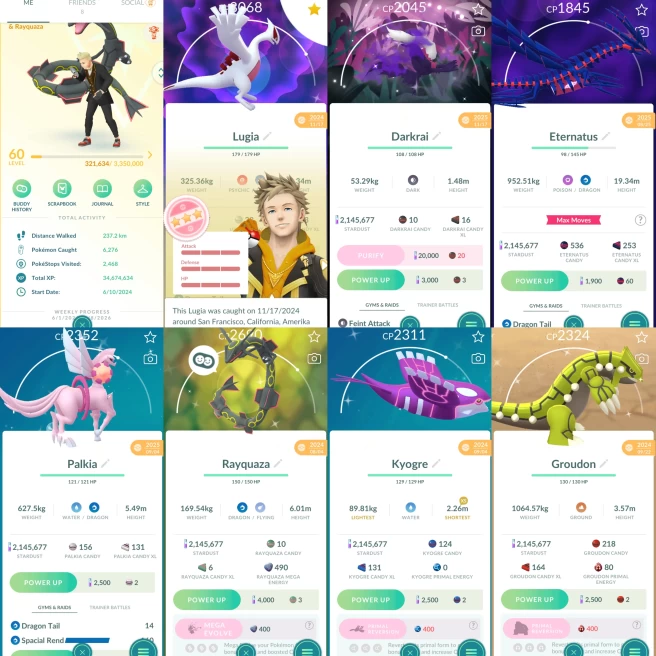 2322 Level 60 Eternatus SHUNDO Lugia SHUNDO Deoxys Shadow Cresselia 100iv