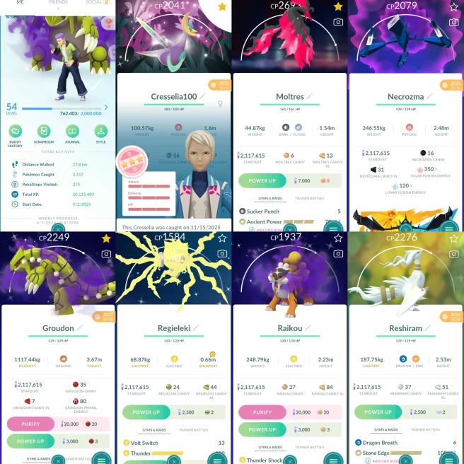 2323 Level 54 Rare Candy x899 Xerneas100 Raikou100 SHUNDO Cresselia Shiny Mega Metagross