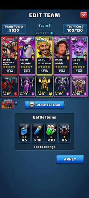 EP145: android - Lv81  - Defence Power 8020 - 69 Heroes 5 - 10 Heroes Lv90