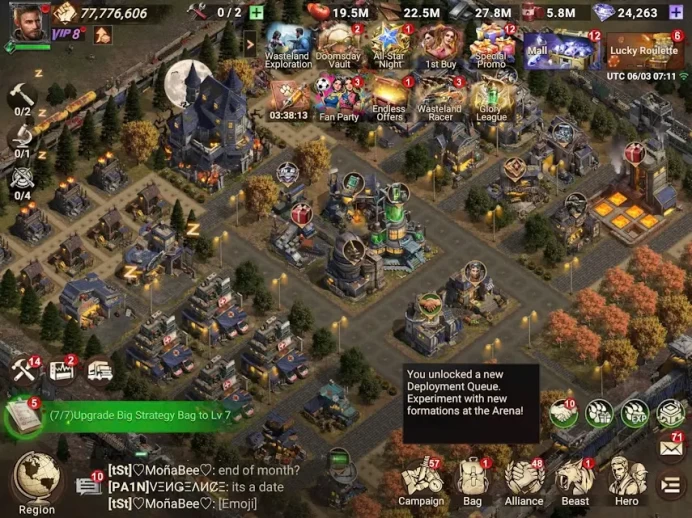 DDSF54: All Platform - Account 77M - Vip 8 - 10 hero lv 60 -full t5