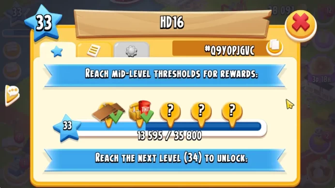 Lvl 33 | Barn Storage 1100 - Silo Storage 550 | 38k Coins - 14 DM | CFN ON | Supercel ID | HYD733