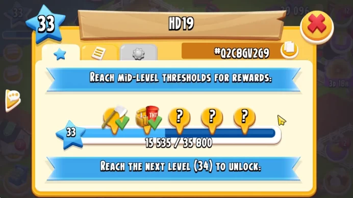 Lvl 33 | Barn Storage 1050 - Silo Storage 525 | 39k Coins - 3 DM | CFN ON | Supercel ID | HYD735