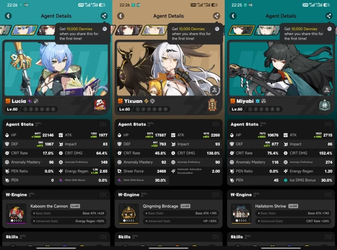All platform - EU - Level59 - 30 Character 17 5'Star - 11 Engine 5'Star - 17 Bangboo 5'Star - Miyabi - Ye Shunguang - Yixuan - Sunna - Jane - 16