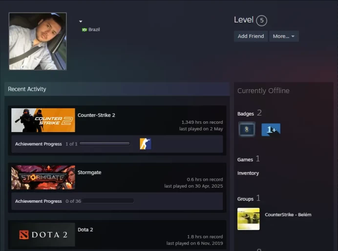 CS2 Prime 1349 hours+4Medals(2019 Service Medal/Loyalty Badge/5Y/Global Offensive Badge)