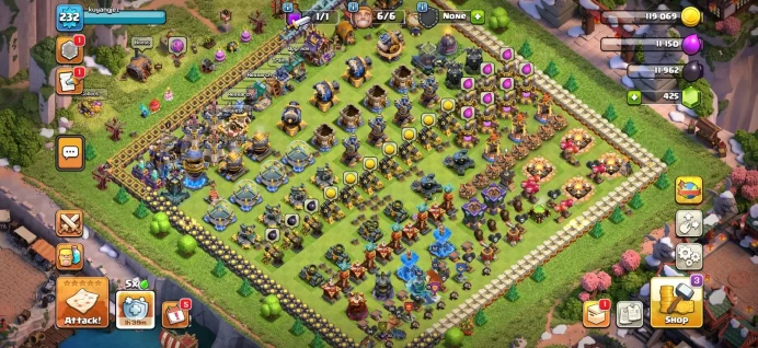 Town hall 18 XP 232, 11 equipment epic, C6360