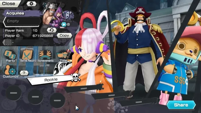 Global|2 EX|Great Pirate Gol D. Roger,Blackbeard Pirate Kuzan|Rank 10|Android Only|Bandai|CheckSS(OPBR2385)