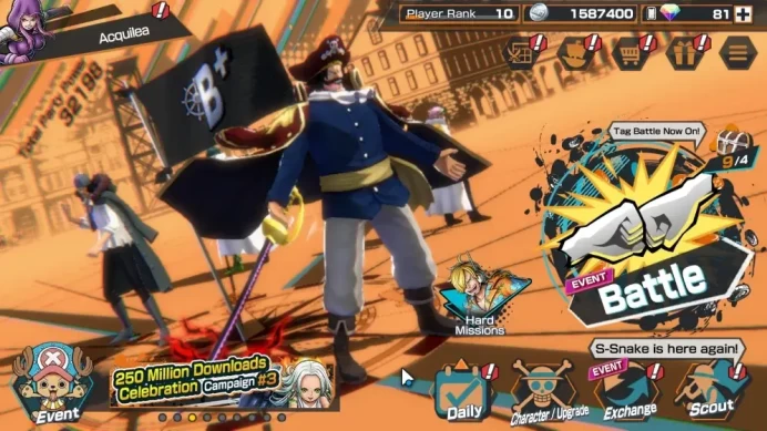 Global|2 EX|Great Pirate Gol D. Roger,Blackbeard Pirate Kuzan|Rank 10|Android Only|Bandai|CheckSS(OPBR2385)