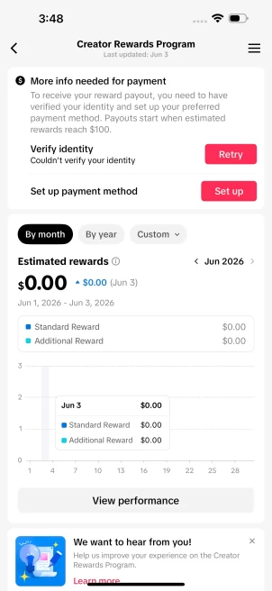 Monetized Account Creator Rewards Program Active | 24k Real Followers 648k Likes | Real Screenshots + Full Access + Account in Good Standing