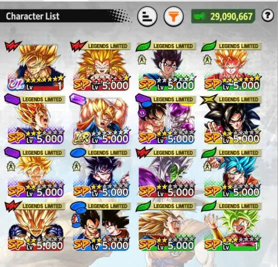 B214-IOS+Android-LR Super Vegito Full Red Star+Good Equipment+LF Vegito Gree Full Star+Gotenks 13 Red Star+SS2 Goku