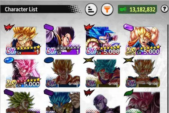B216-IOS+Android-UL Gogeta v2 Red Star+LR(Goku Black 10 Red Star+Super Vegito)+Good Equipment+LF Zamasu+Goku Black+God Vegeta+God Vegtio Zenkai+